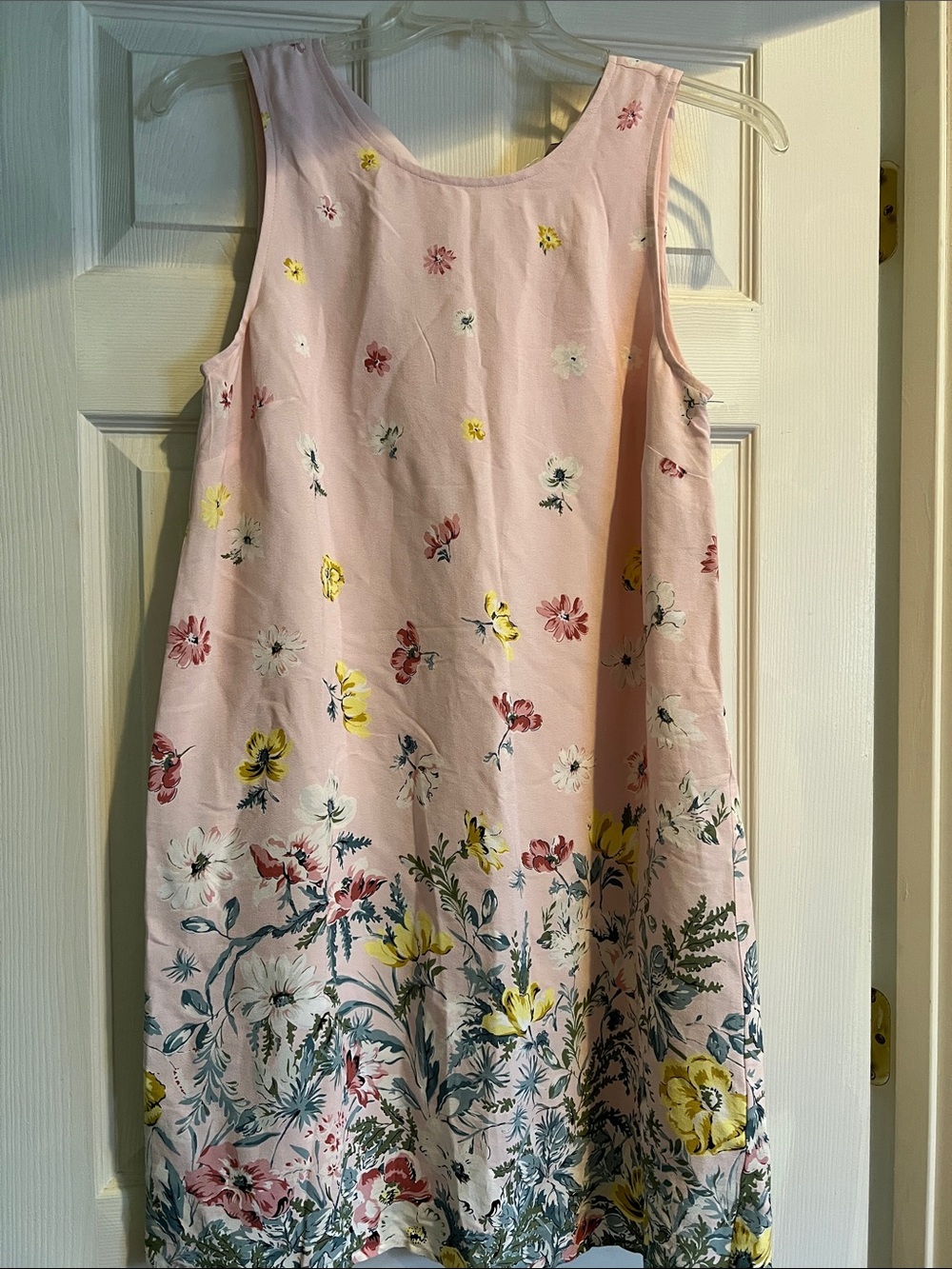LOFT Pink Floral Sleeveless A-Line Dress
